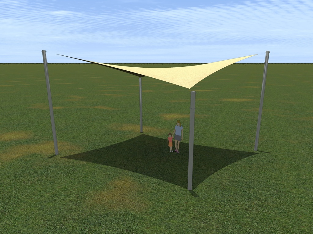 Kit Toldo Vela XS 7,5 × 6,5 m | Vela + Tensión Inox + Pilares Galvanizados | 24 m² de Sombra