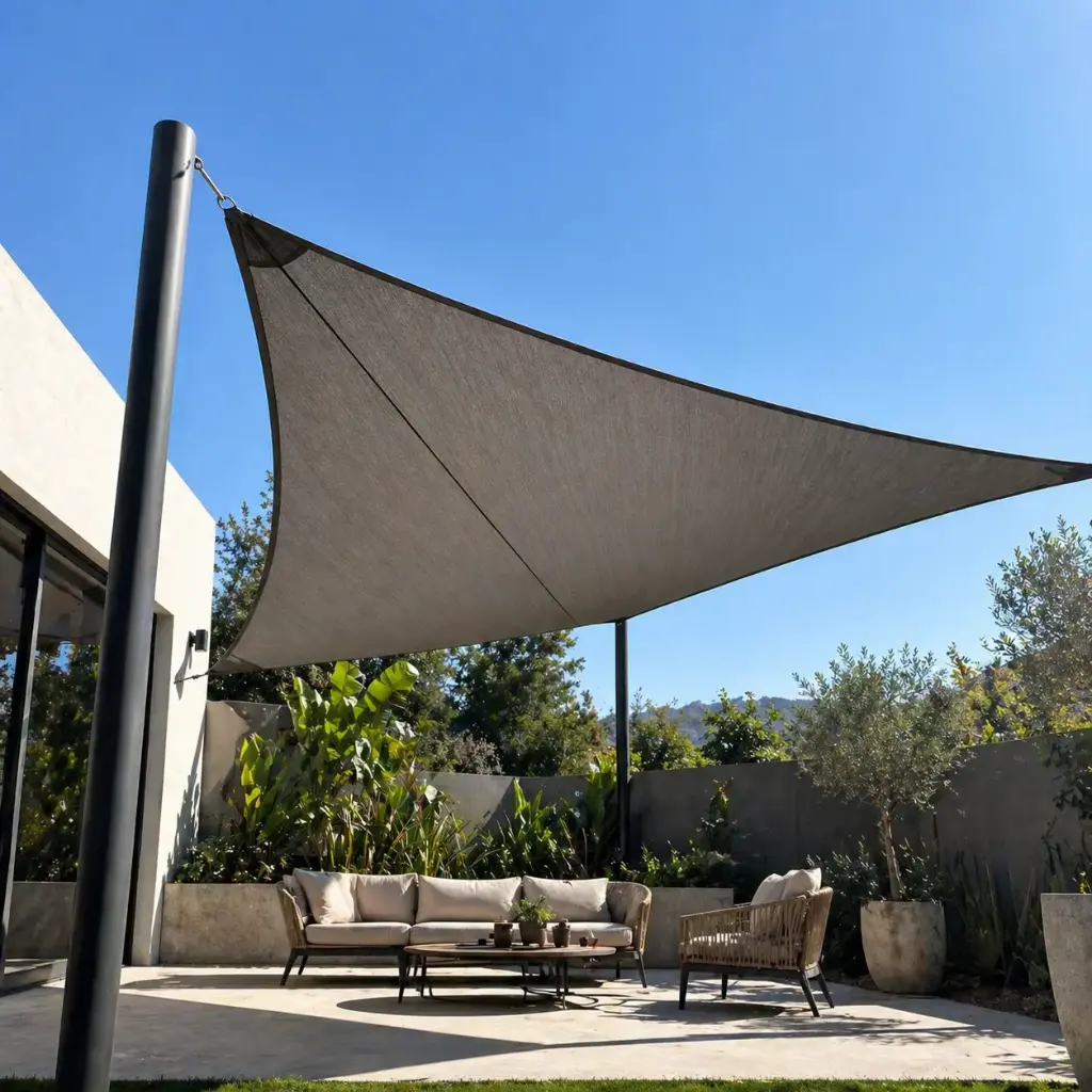 Toldo Vela S 10 × 5 m | Solo Vela + Tensión Inox | 42 m² de Sombra