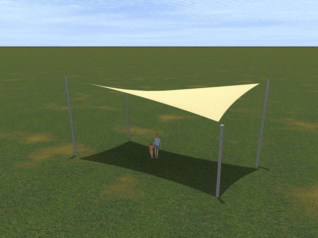 Kit Toldo Vela S 10 × 5 m | Vela + Tensión Inox + Pilares Galvanizados | 25 m² de Sombra