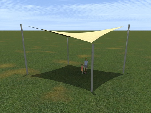 Kit Toldo Vela XS 7,5 × 6,5 m | Vela + Tensión Inox + Pilares Galvanizados | 24 m² de Sombra